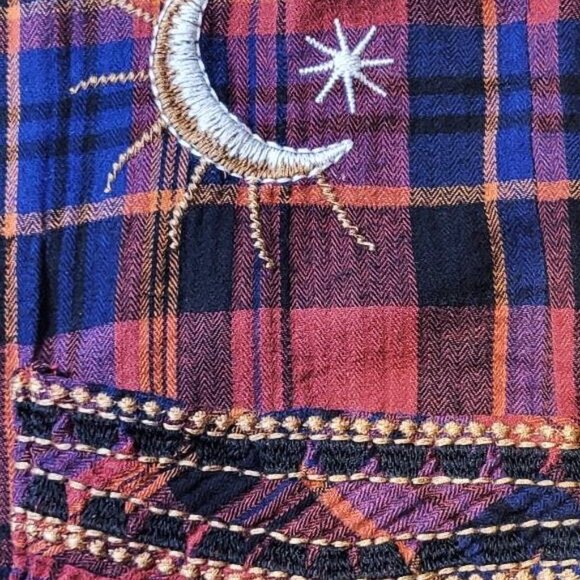 Johnny Was Plaid Painters Smock Pockets Tunic Worn once, No tag - Picture 7 of 7